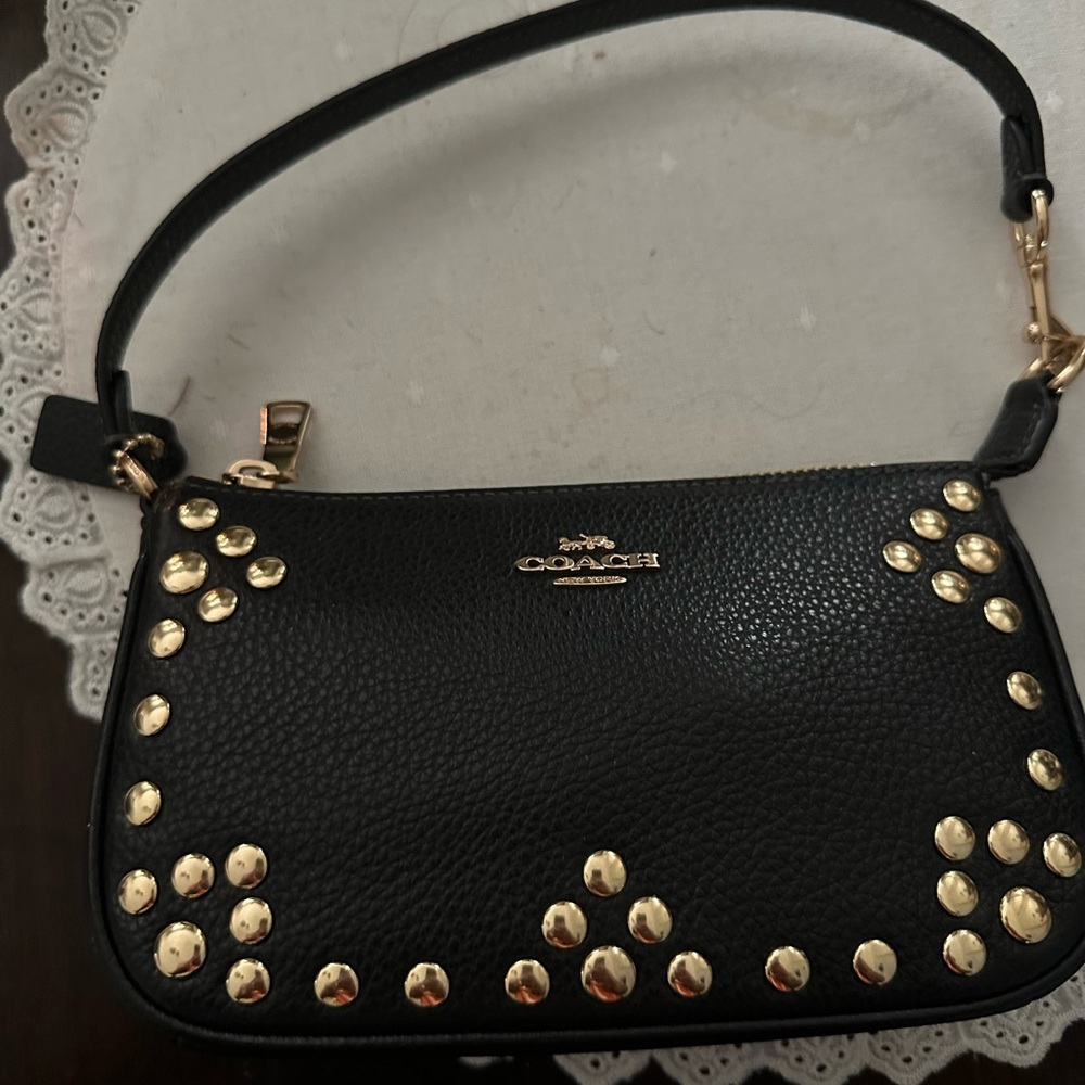 Coach Black nolita with gold studs